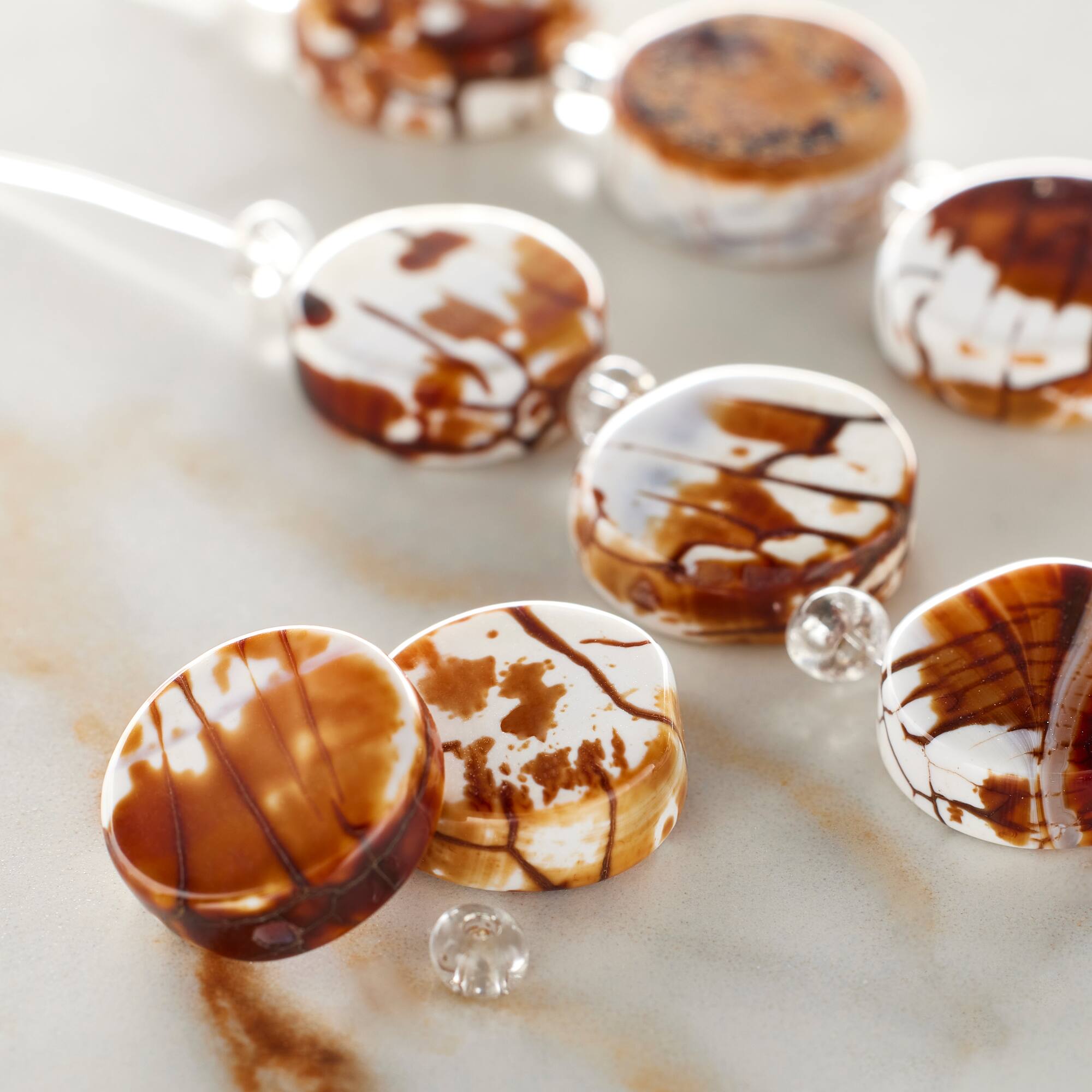 Amber Agate Lentil Beads, 14mm by Bead Landing™